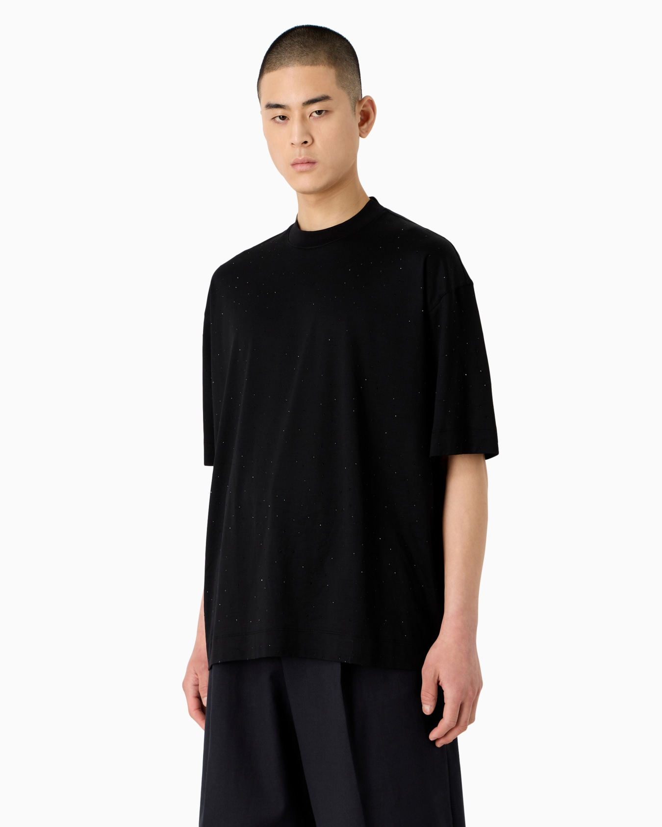 ASV クラブウェア オーバーサイズTシャツ リヨセル混紡ジャージー ラインストーン スライドする 2