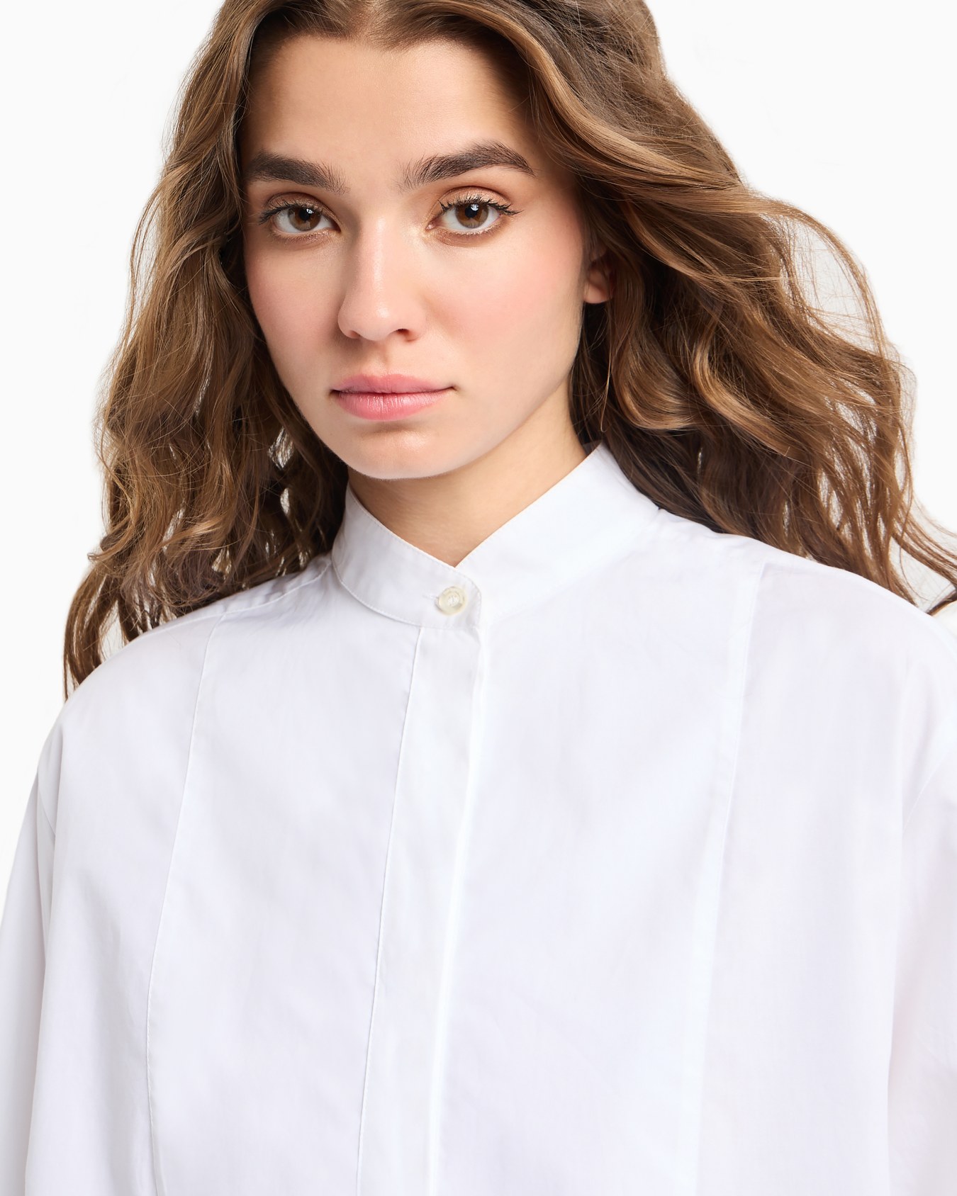 Camisa ancha de algodón con plastrón Diapositiva 4