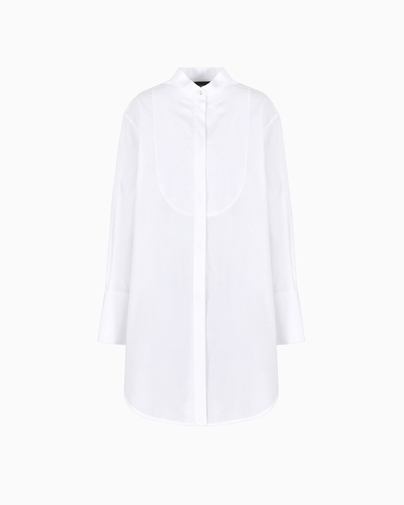 Camisa ancha de algodón con plastrón Diapositiva 0