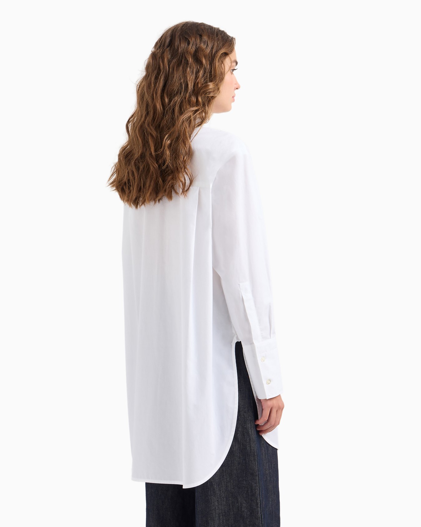 Camisa ancha de algodón con plastrón Diapositiva 2