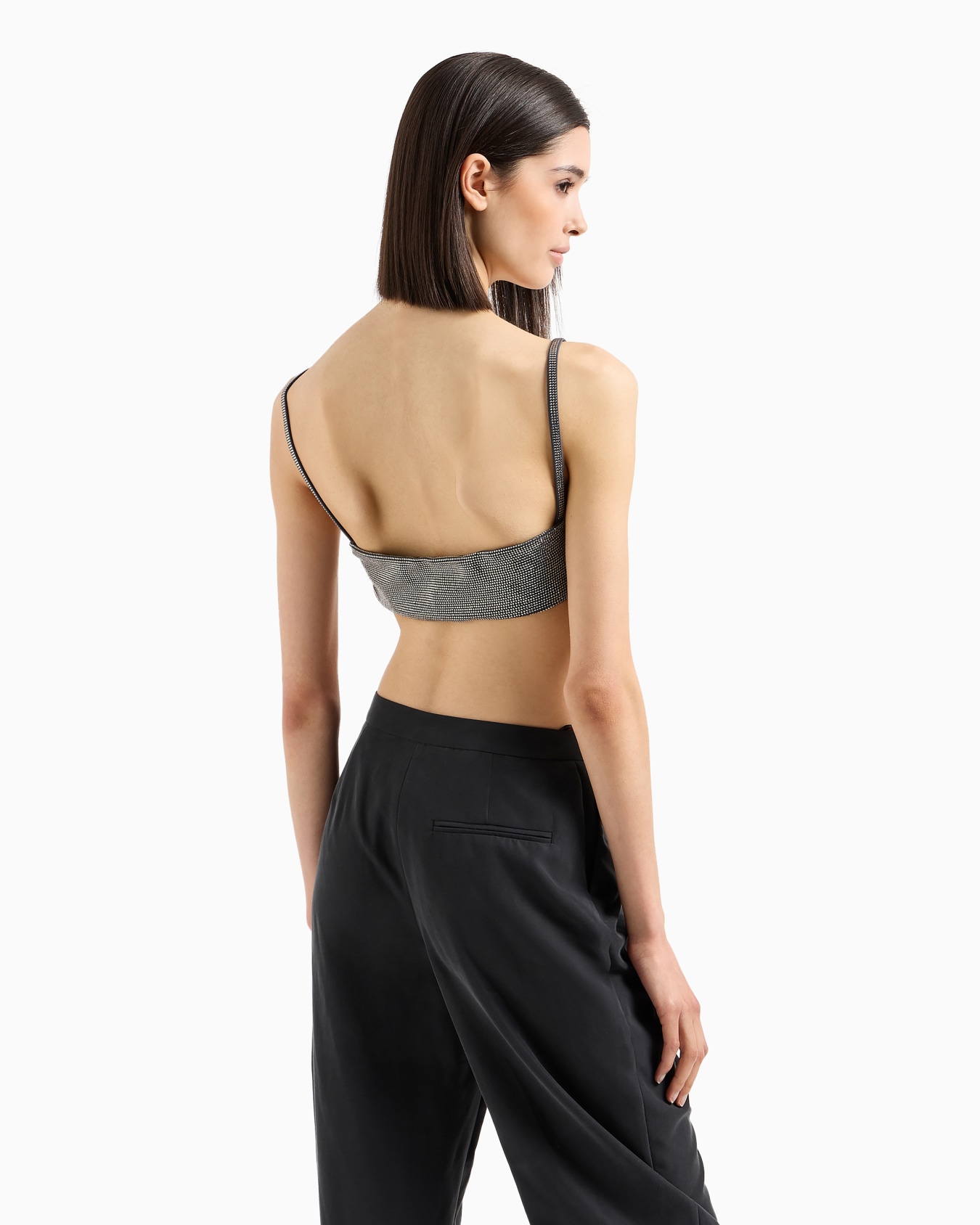 Top bandeau con tirantes revestido de strass Diapositiva 2