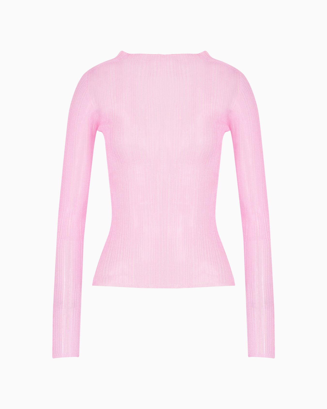 Seamless mock neck in a ribbed knit fabric Slide 0