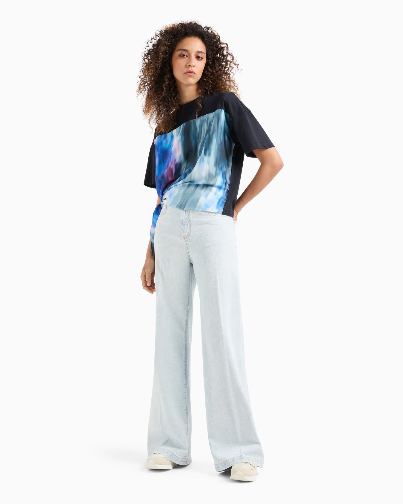 ASV organic-jersey T-shirt with multicoloured insert Slide 3