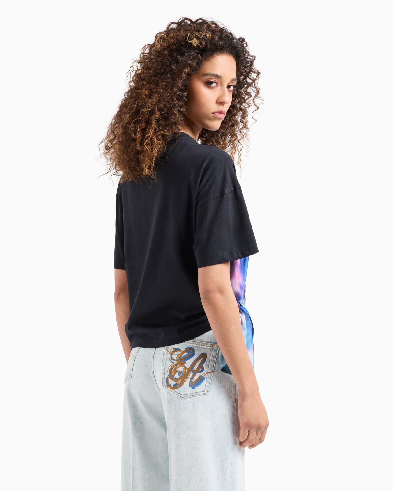 ASV organic-jersey T-shirt with multicoloured insert Slide 2