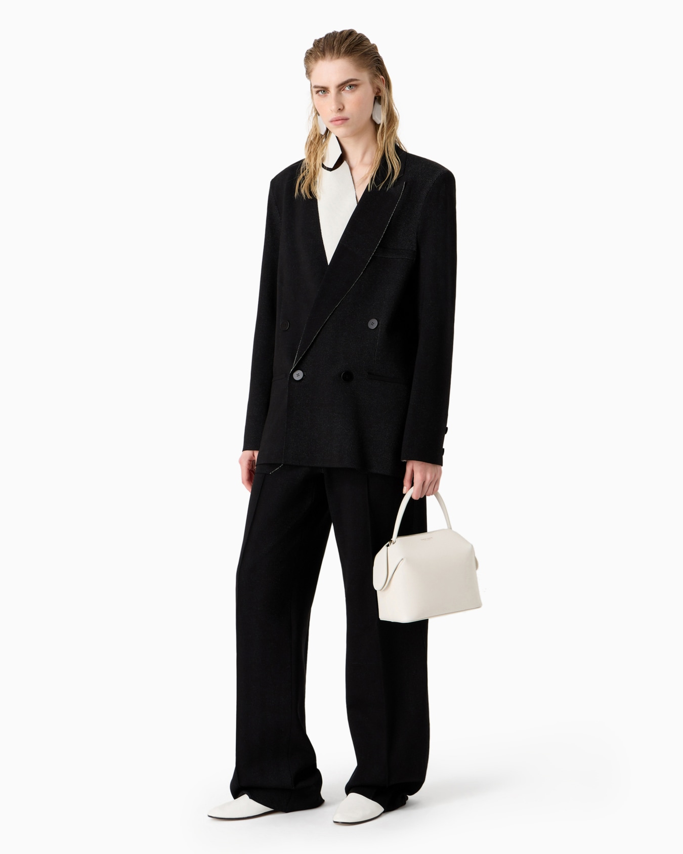 Veste caban croisée en mélange de soie Diapositive 4