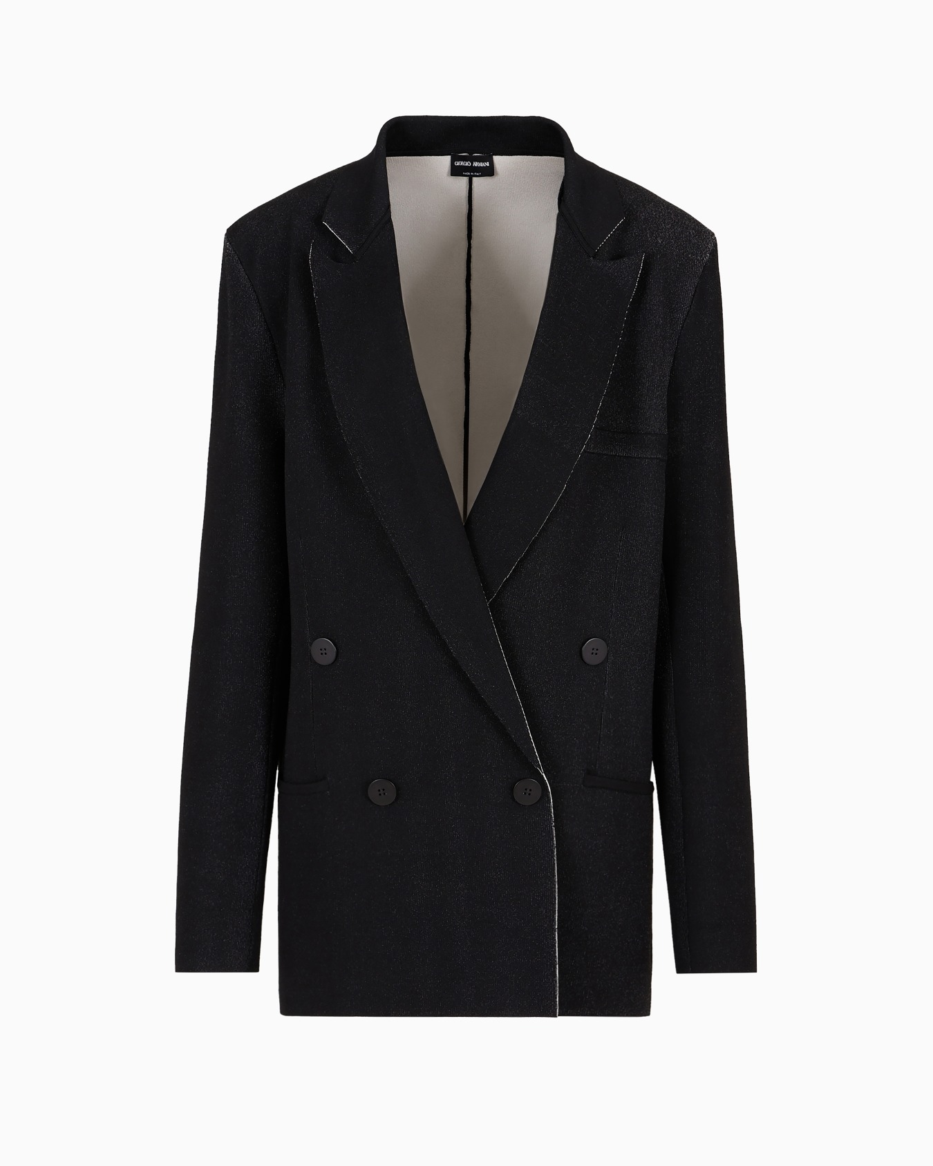 Veste caban croisée en mélange de soie Diapositive 0