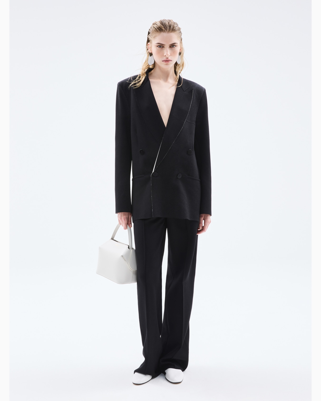 Veste caban croisée en mélange de soie Diapositive 6
