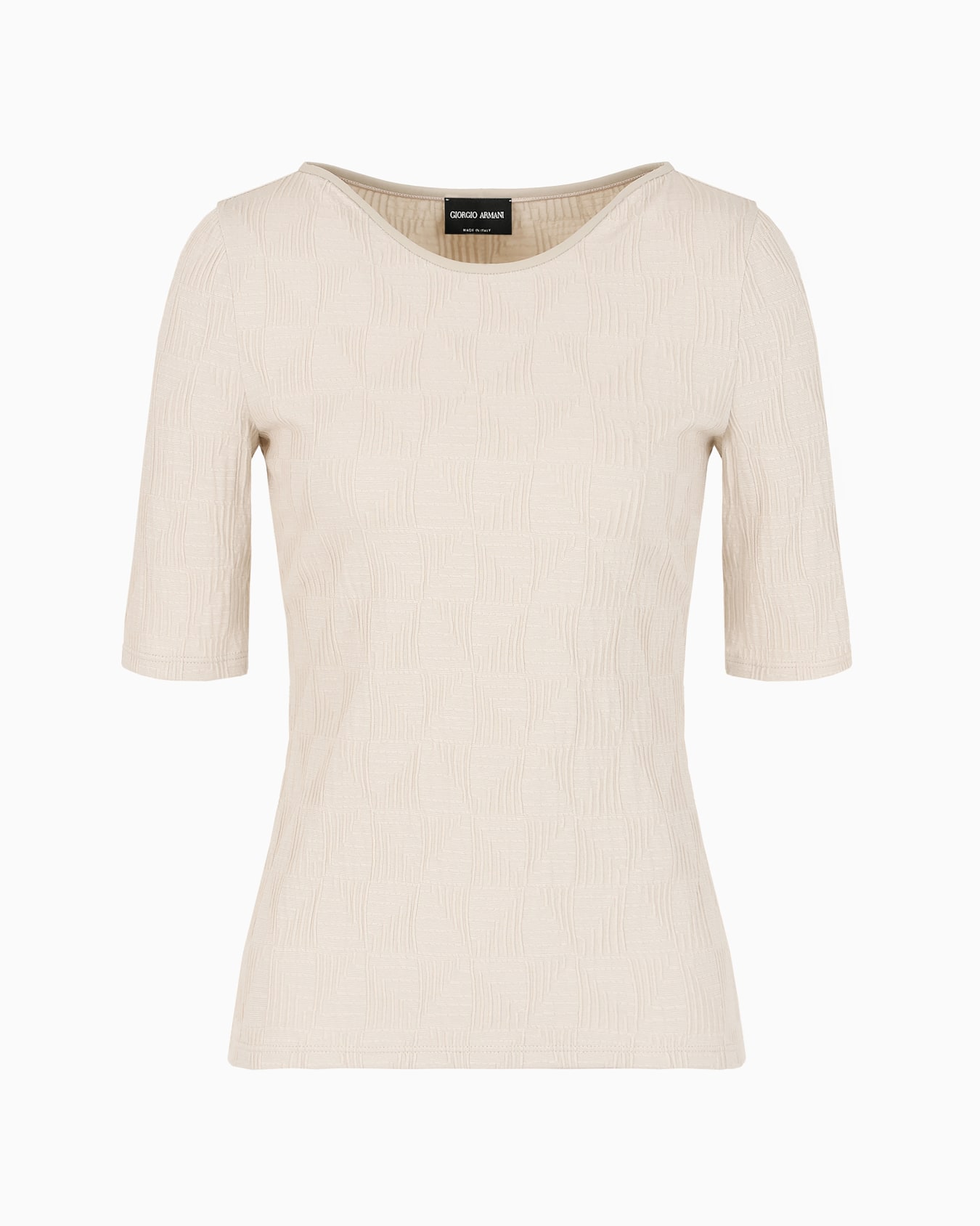 T-shirt ras-du-cou en jersey de viscose jacquard Diapositive 0