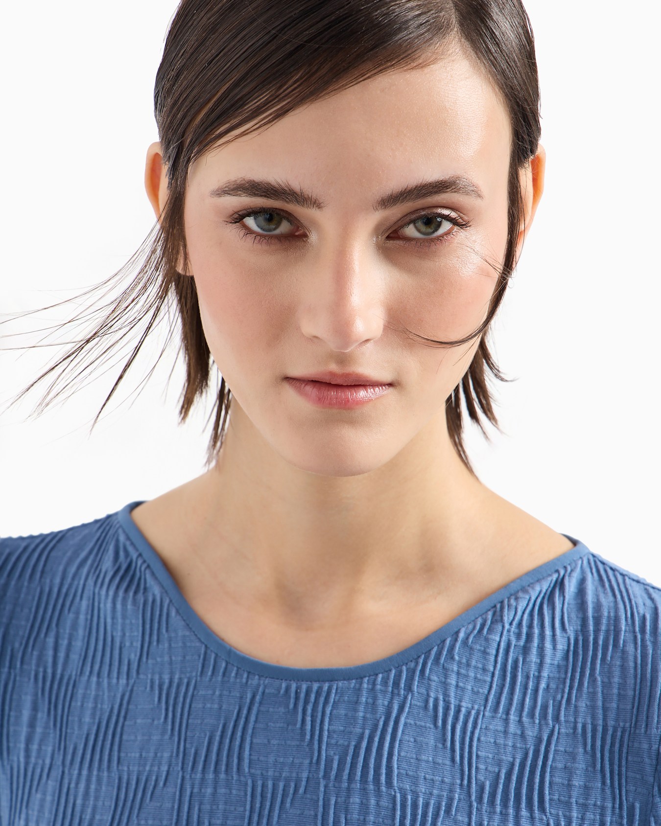 Viscose jacquard jersey crew-neck T-shirt Slide 4