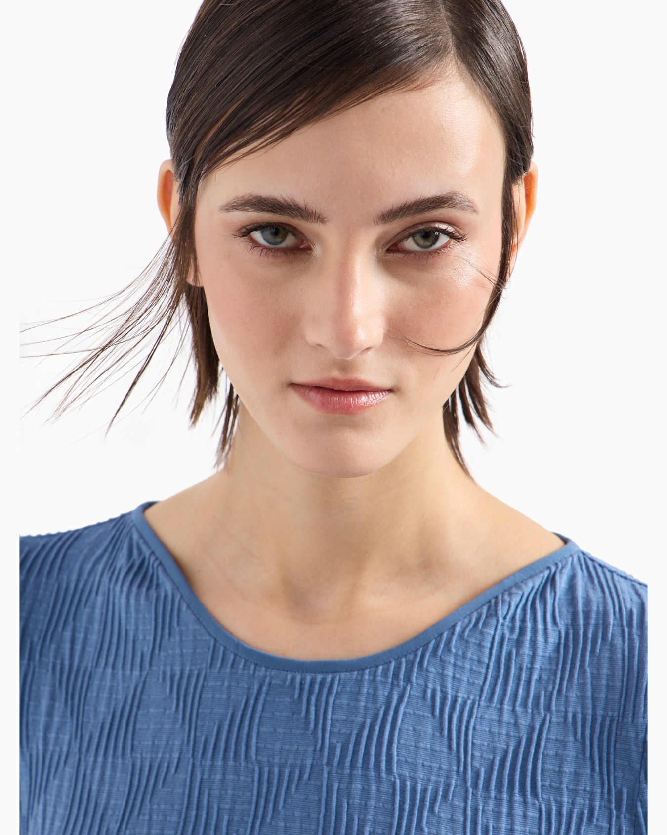 Viscose jacquard jersey crew-neck T-shirt Slide 4
