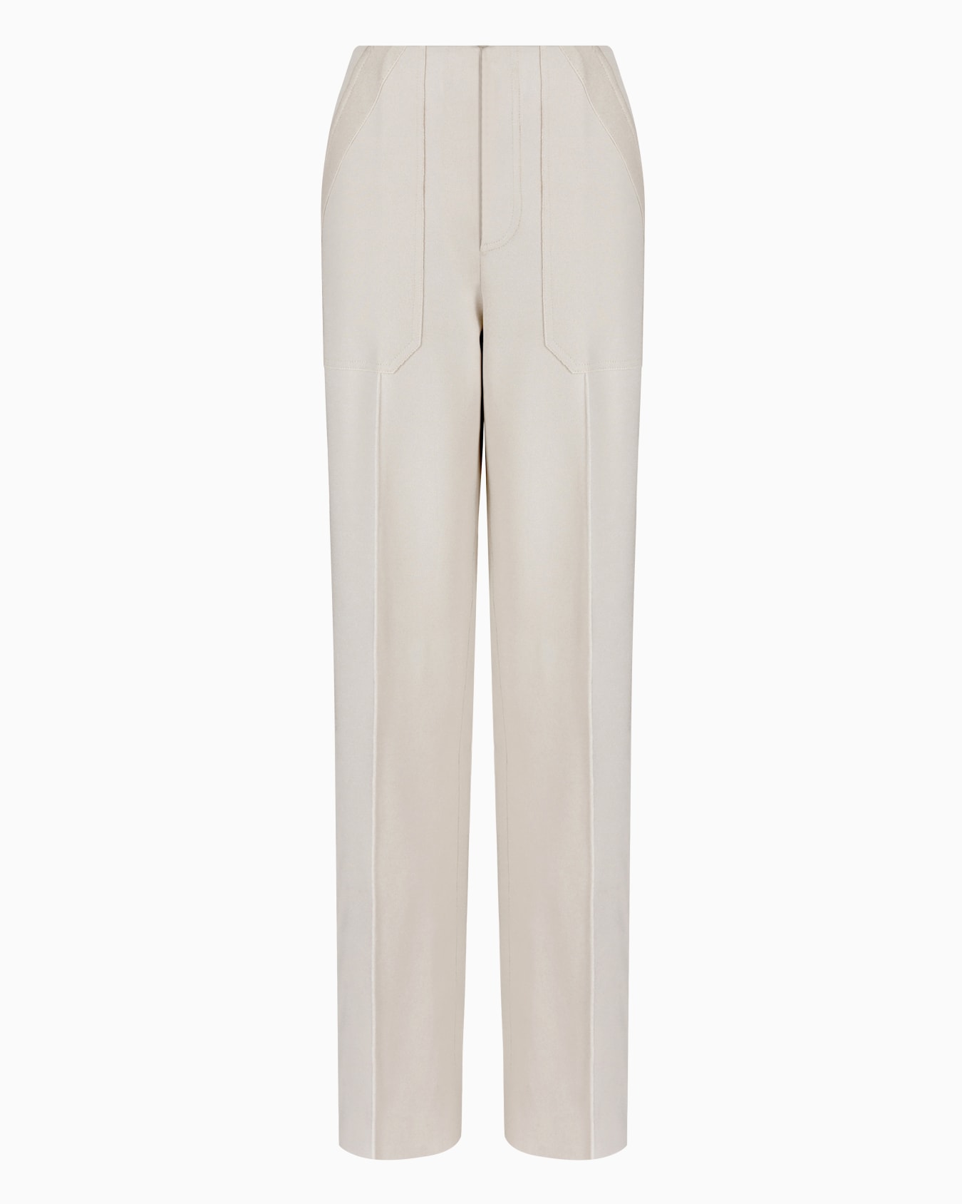 Straight-cut trousers in a bonded silk blend Slide 0