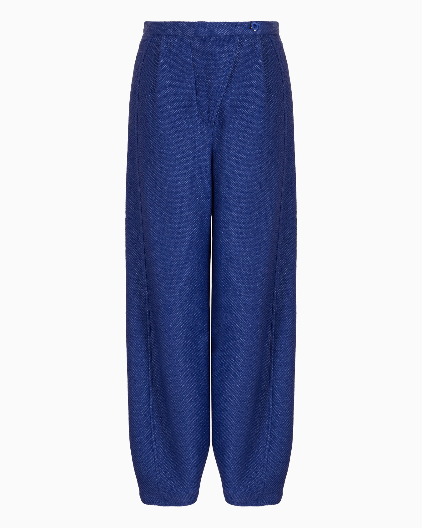 Trousers in a raffia-effect jacquard cotton blend jersey Slide 0