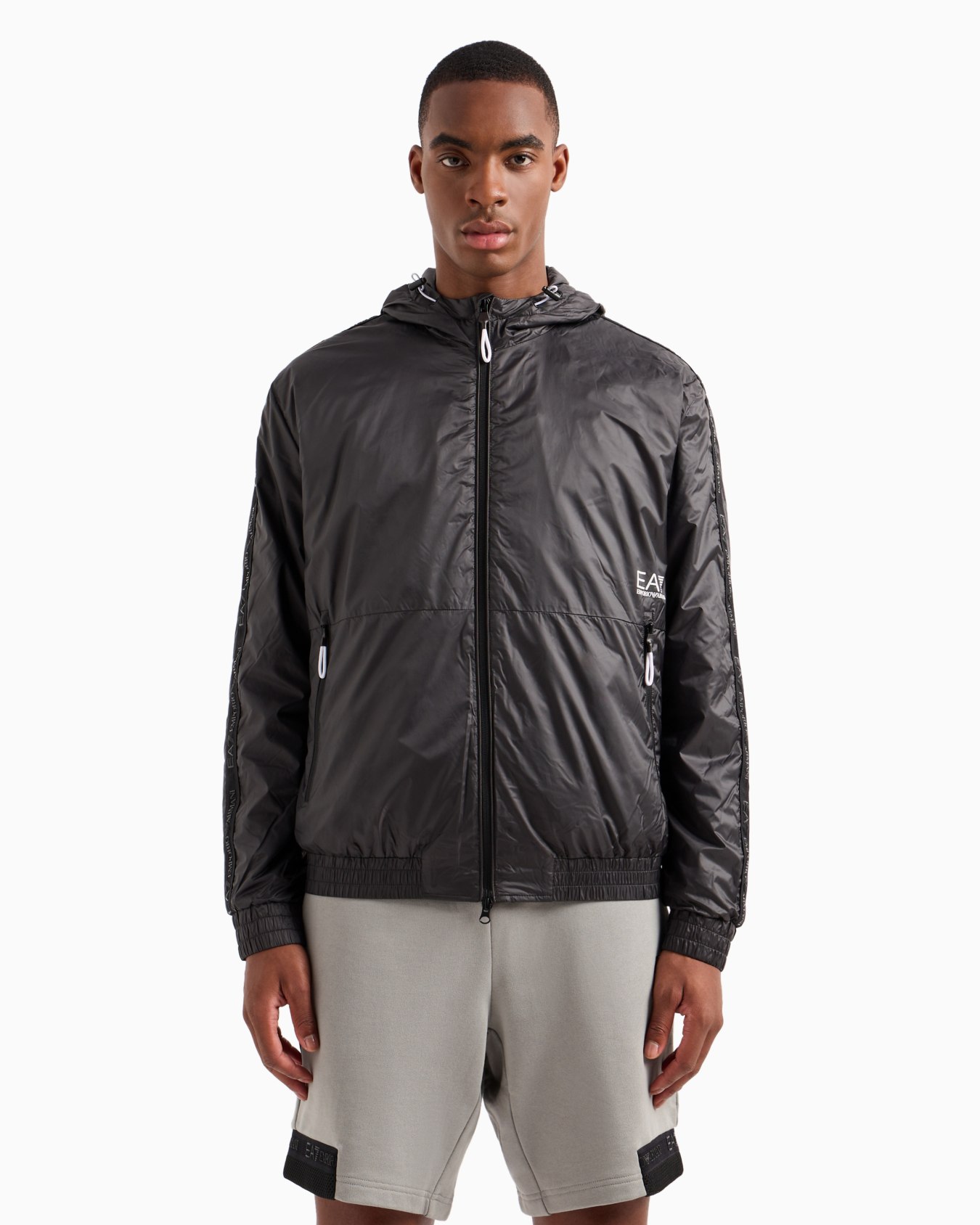 Logo Series recycled-fabric hooded jacket Slide 1