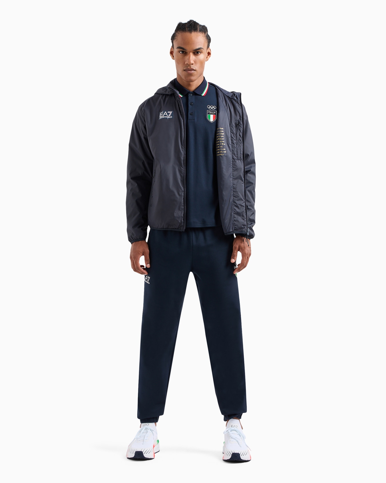 Italia Team Paris 2024 men's recycled fabric hooded jacket Slide 3