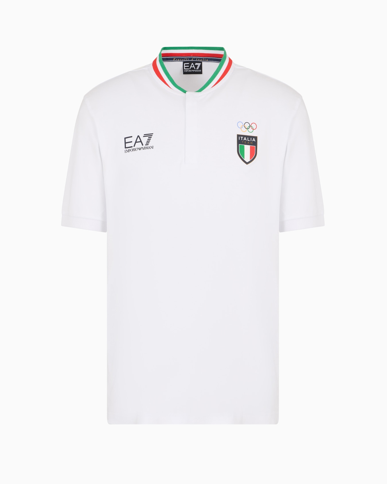 Polo col officier homme Italia Team Paris 2024 en tissu technique Natural VENTUS7 Diapositive 0