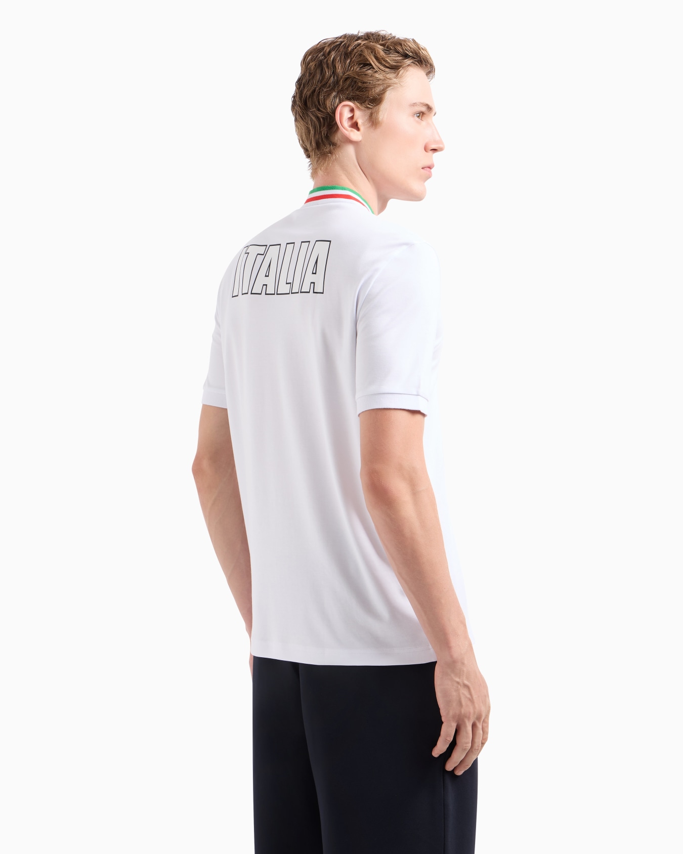 Polo col officier homme Italia Team Paris 2024 en tissu technique Natural VENTUS7 Diapositive 2