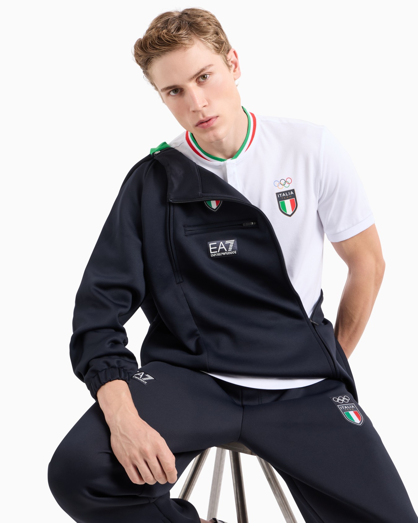 Team Italia Trainingsanzug für Herren für die Eröffnungszeremonie der Olympischen Spiele in Paris 2024 Folie 6