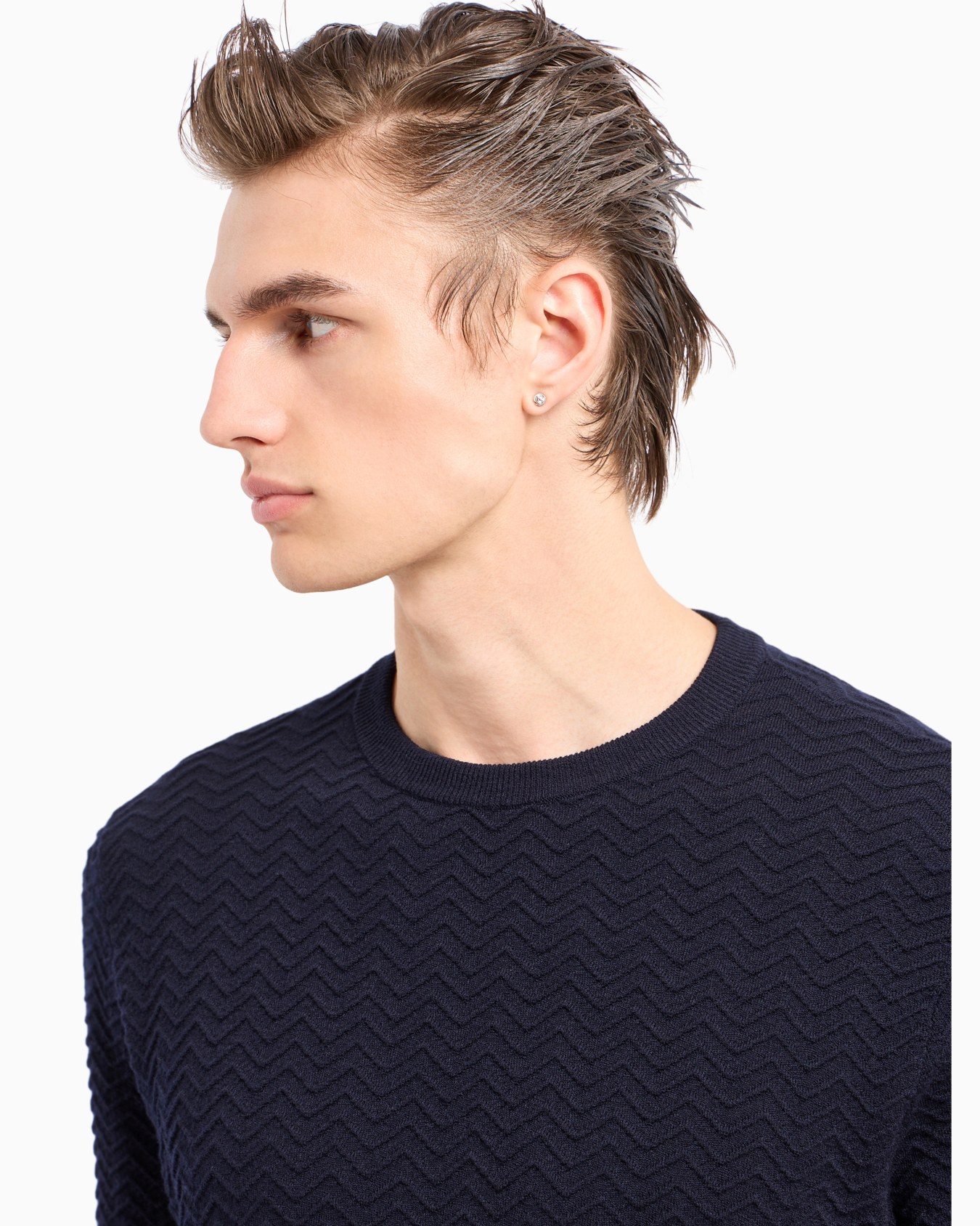 Chevron Ottoman wool crew-neck jumper Slide 6