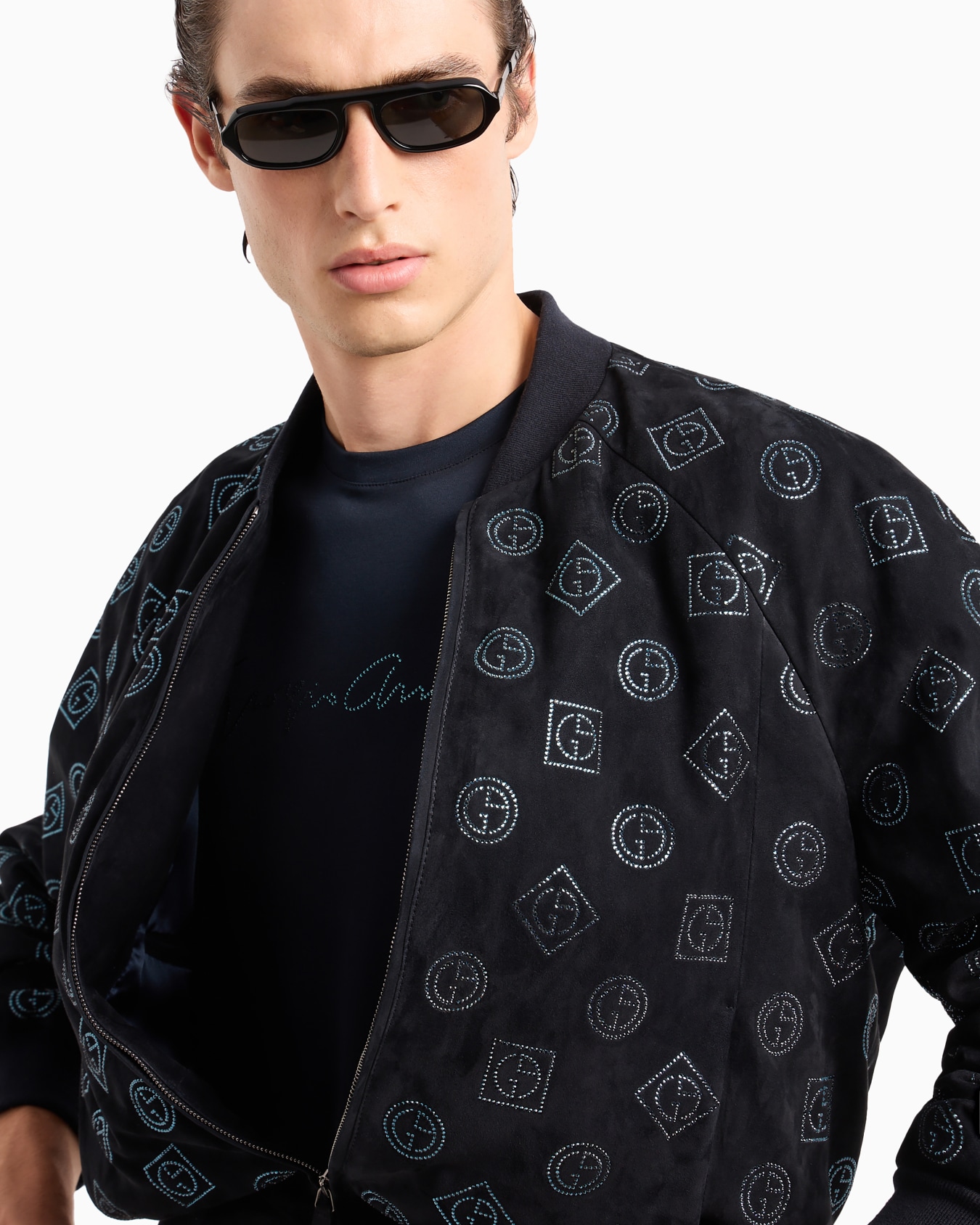 Rhinestone-embroidered, cotton-interlock T-shirt Diapositiva 5