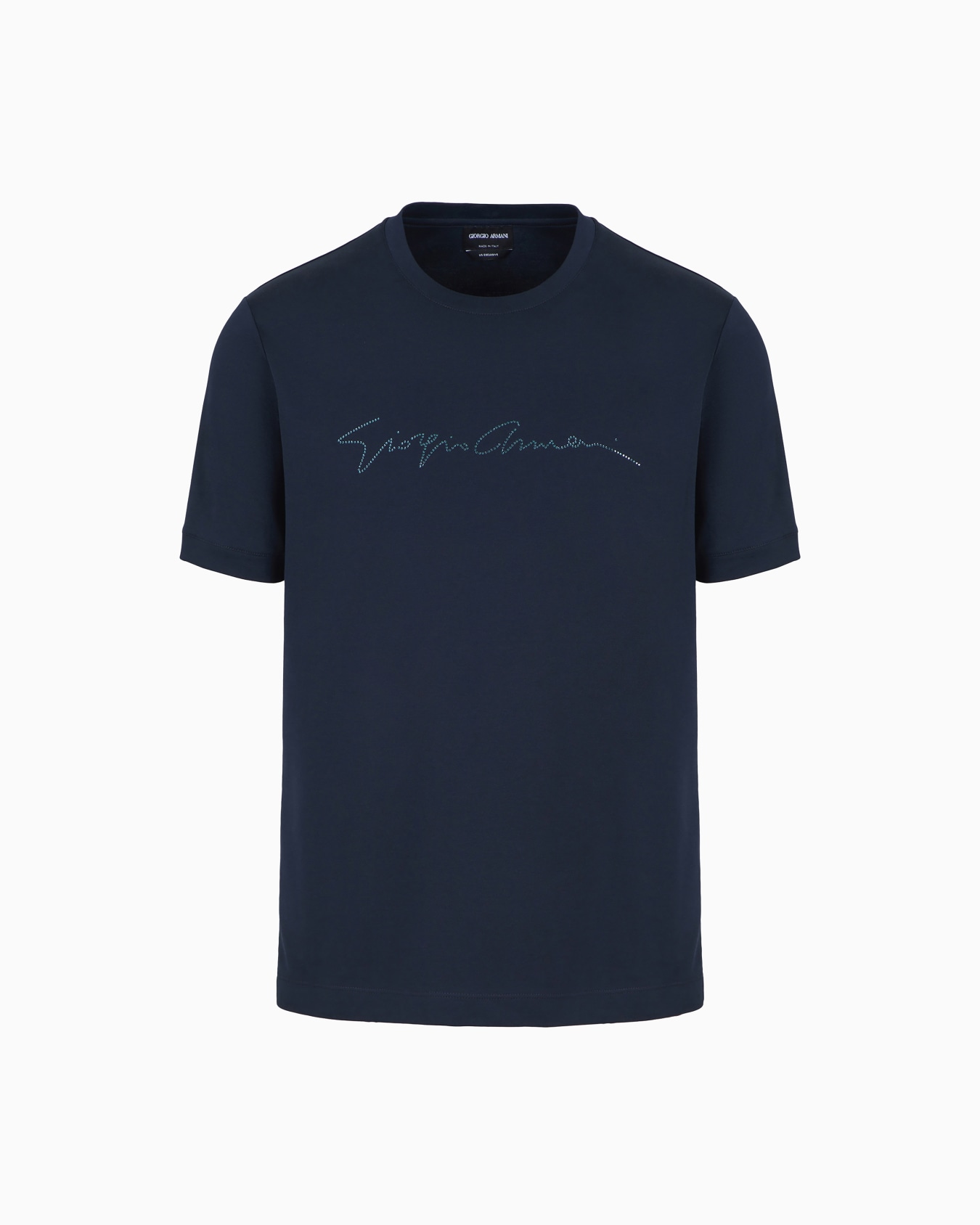 Rhinestone-embroidered, cotton-interlock T-shirt Diapositiva 0
