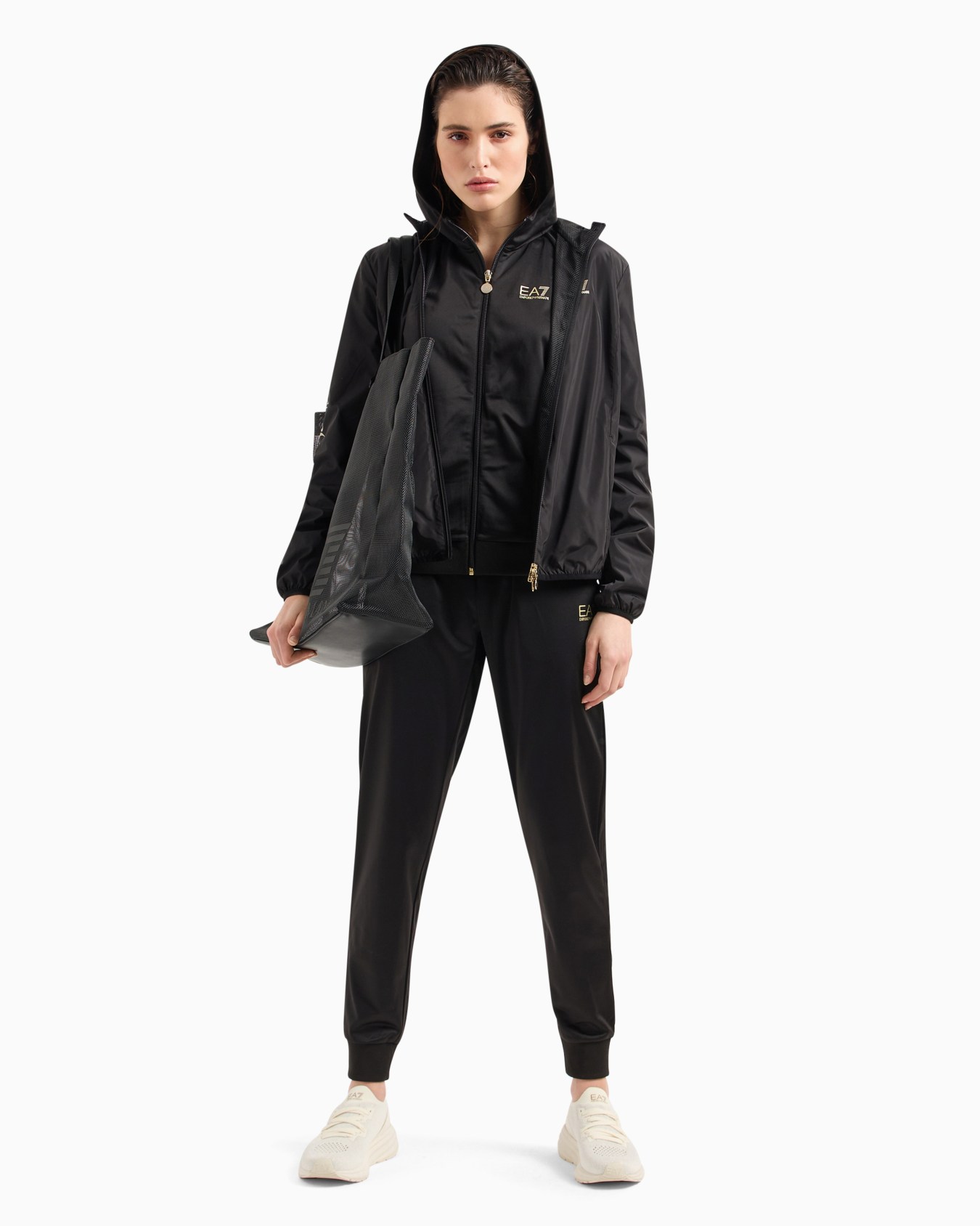 Technical-fabric tracksuit with oversized logo Slide 3