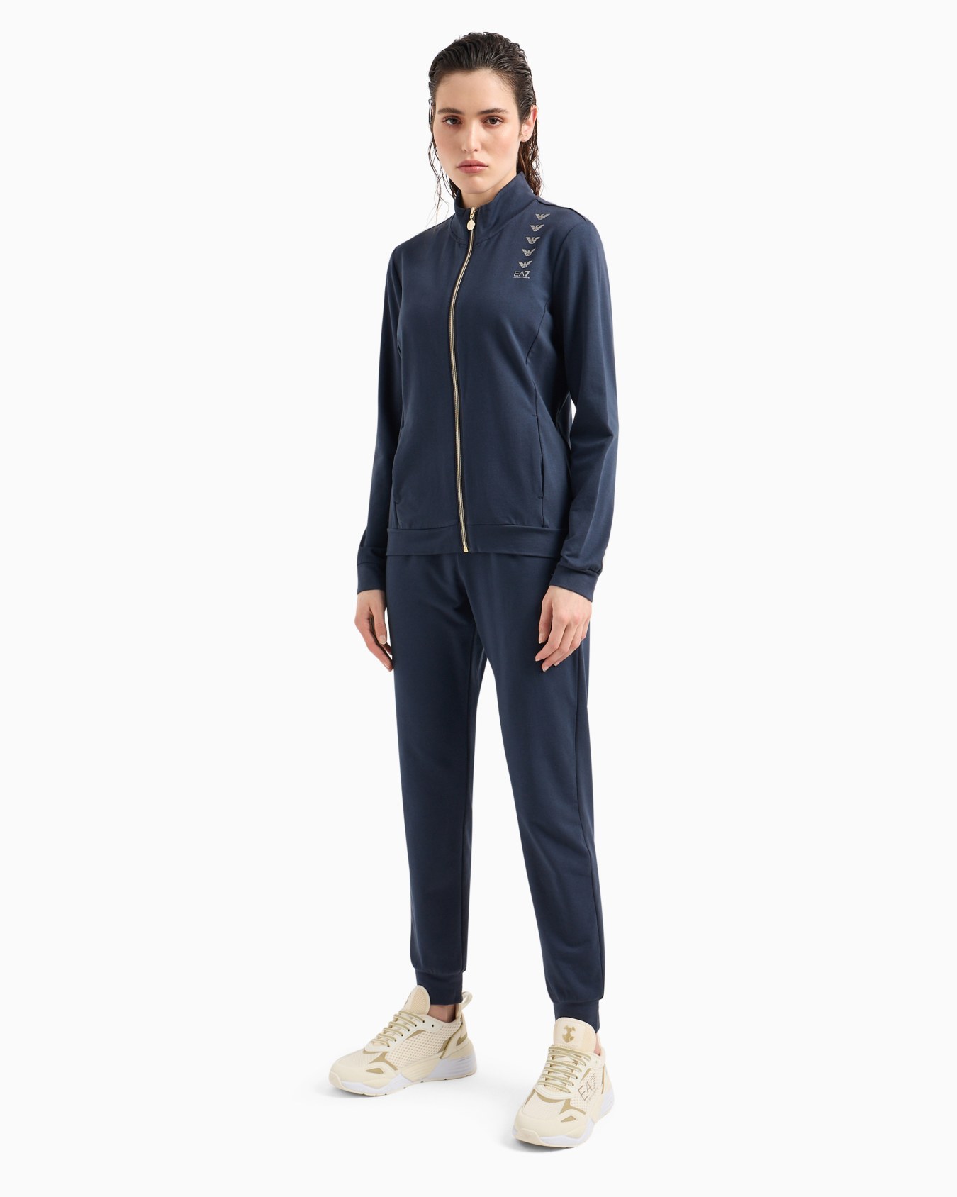 ASV organic cotton-blend tracksuit with rhinestone Eagle logo Slide 1