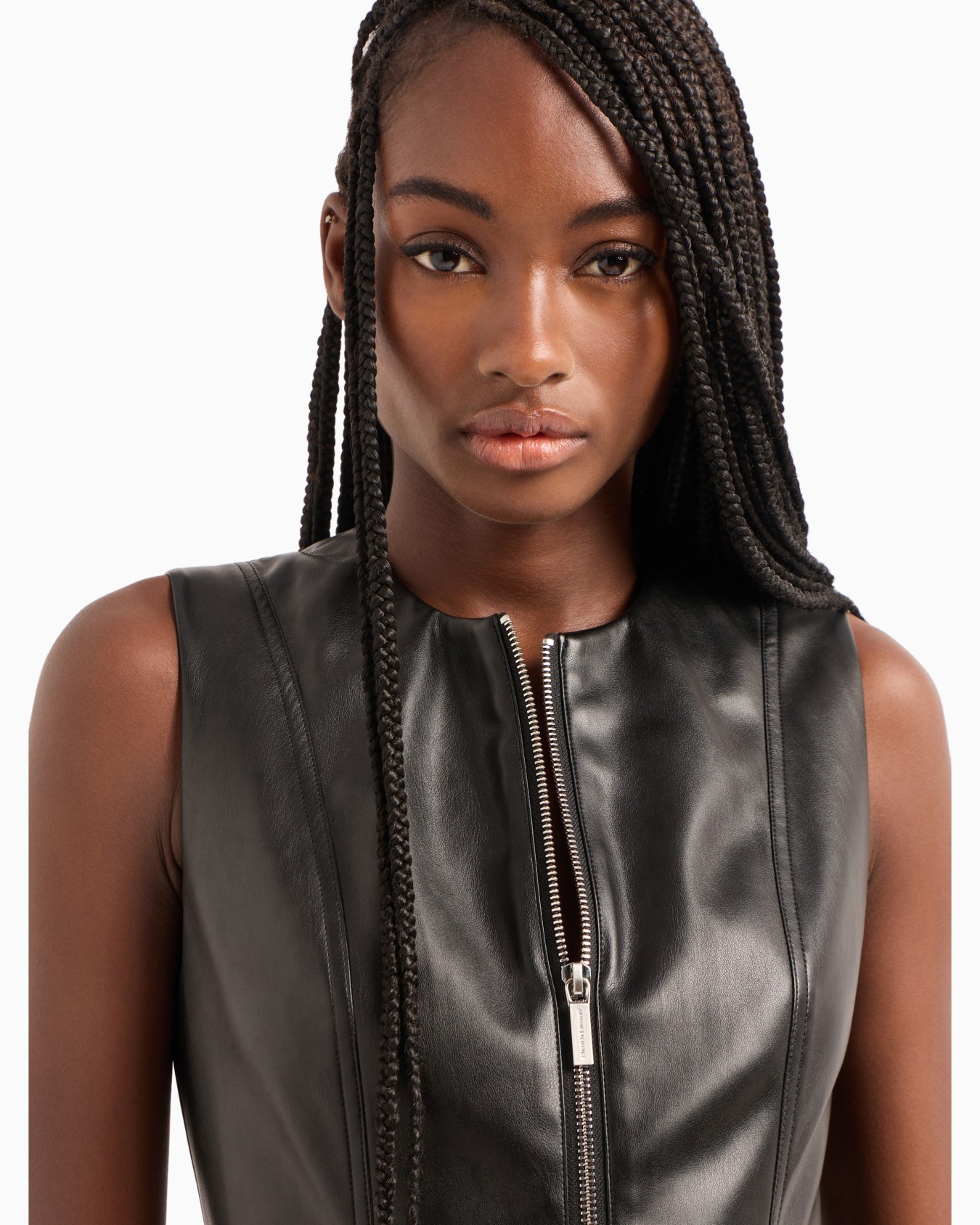 Flared dress in faux leather Diapositiva 4