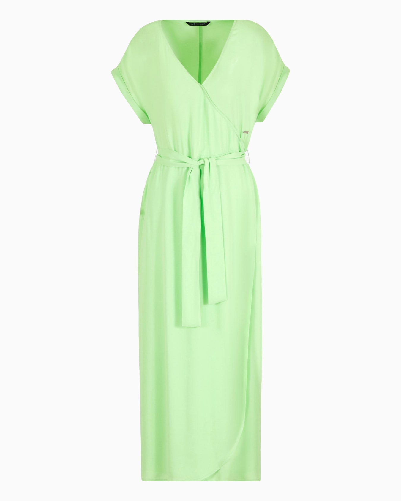 Long georgette dress with sash Diapositiva 0