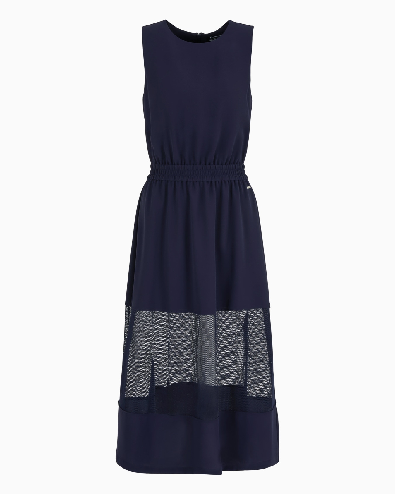 Long dress in ASV recycled fabric with transparent detail Diapositiva 0