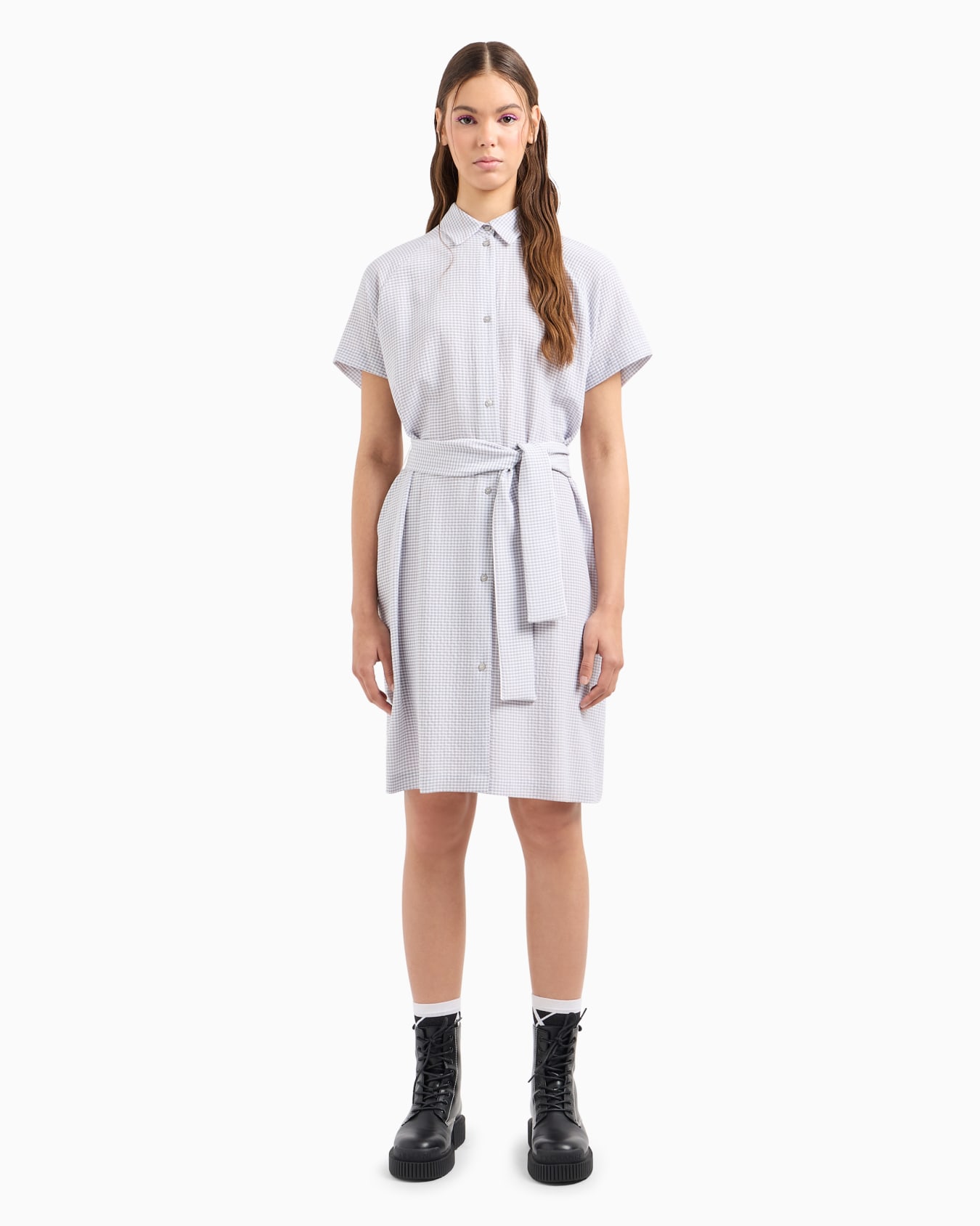 Seersucker pinafore dress Diapositiva 1