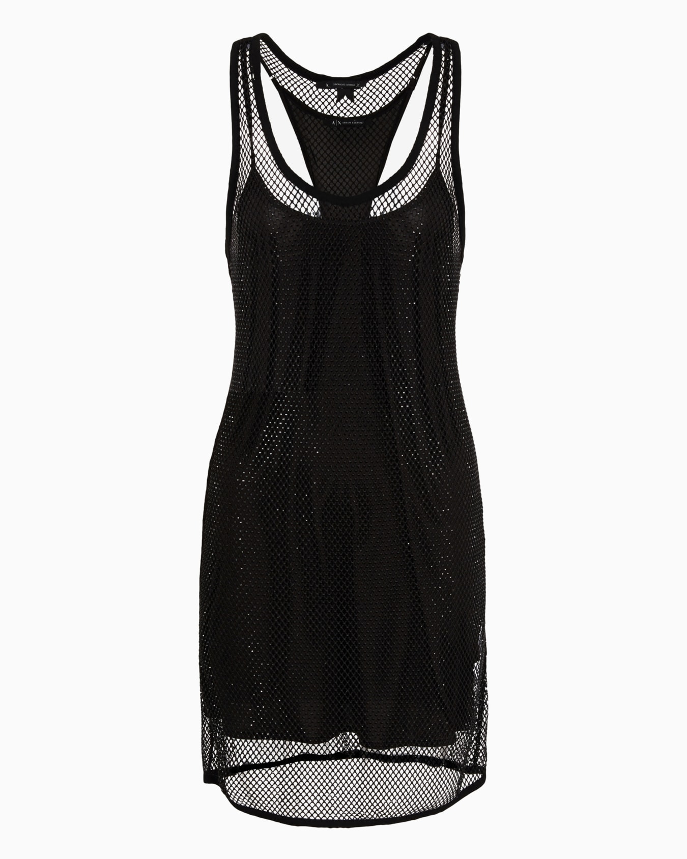 Mesh fabric dress with rhinestones Slide 0