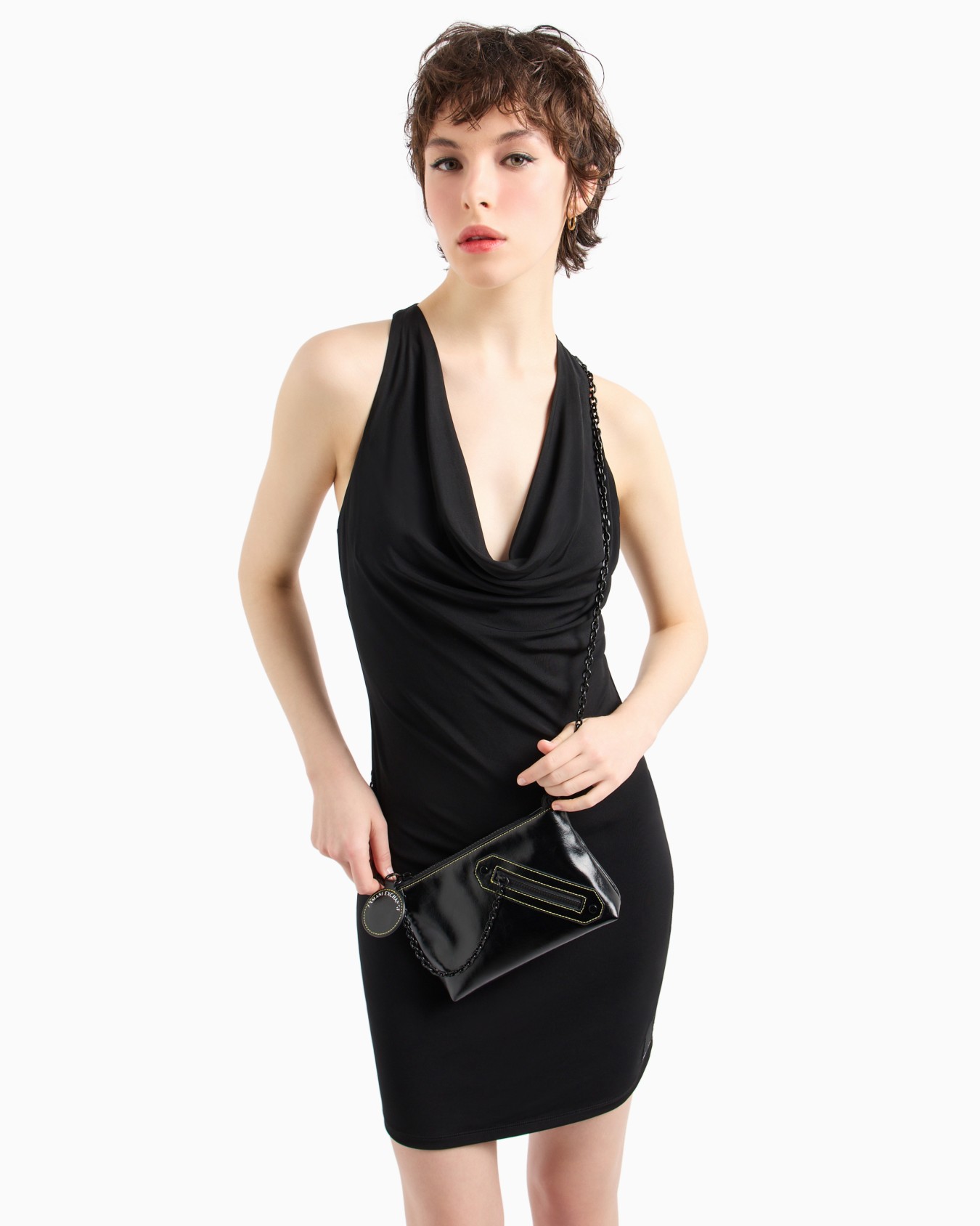 Matte jersey dress with deep neckline Diapositiva 4
