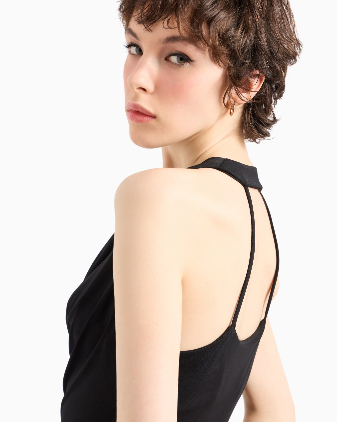 Matte jersey dress with deep neckline Diapositiva 5
