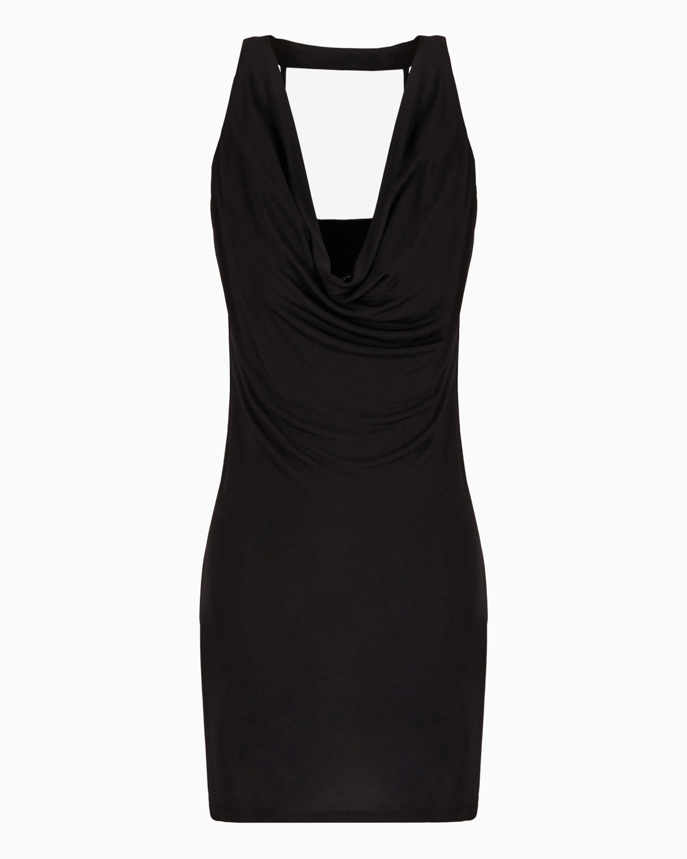 Matte jersey dress with deep neckline Diapositiva 0