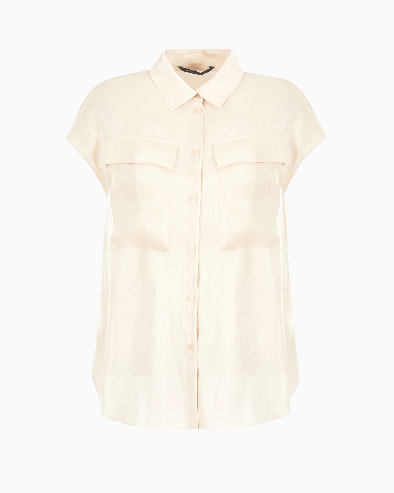 Shirt with pleats in shiny creponne Diapositiva 0