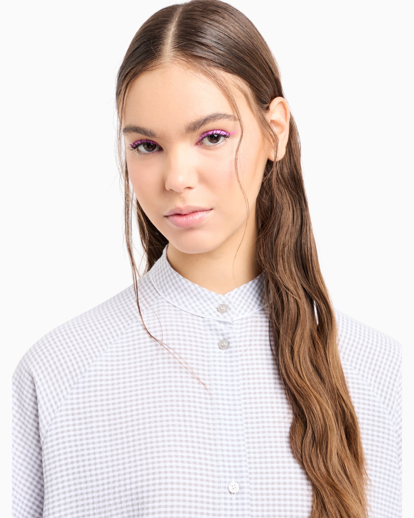 Oversized shirt in seersucker fabric Diapositiva 5