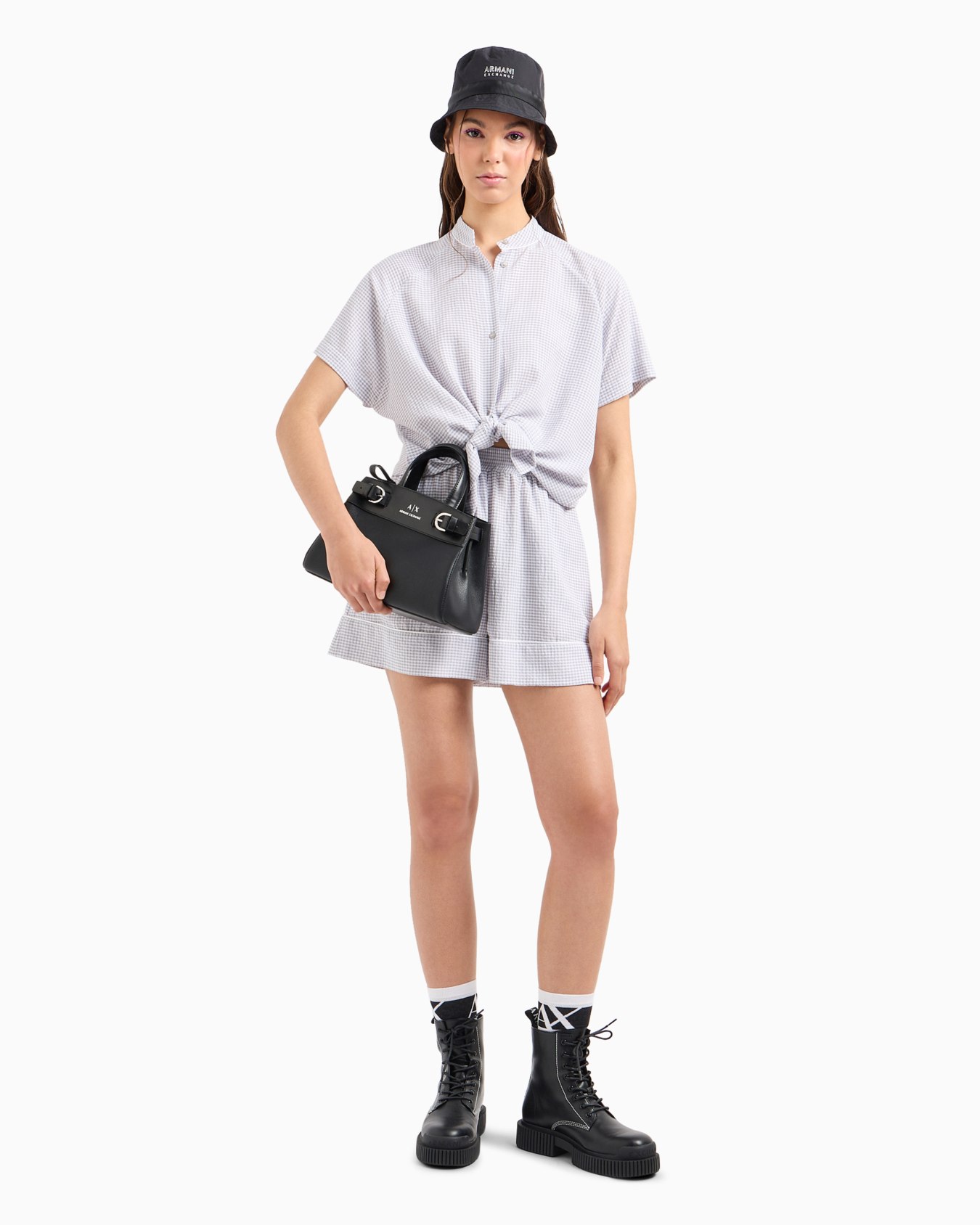 Oversized shirt in seersucker fabric Diapositiva 3