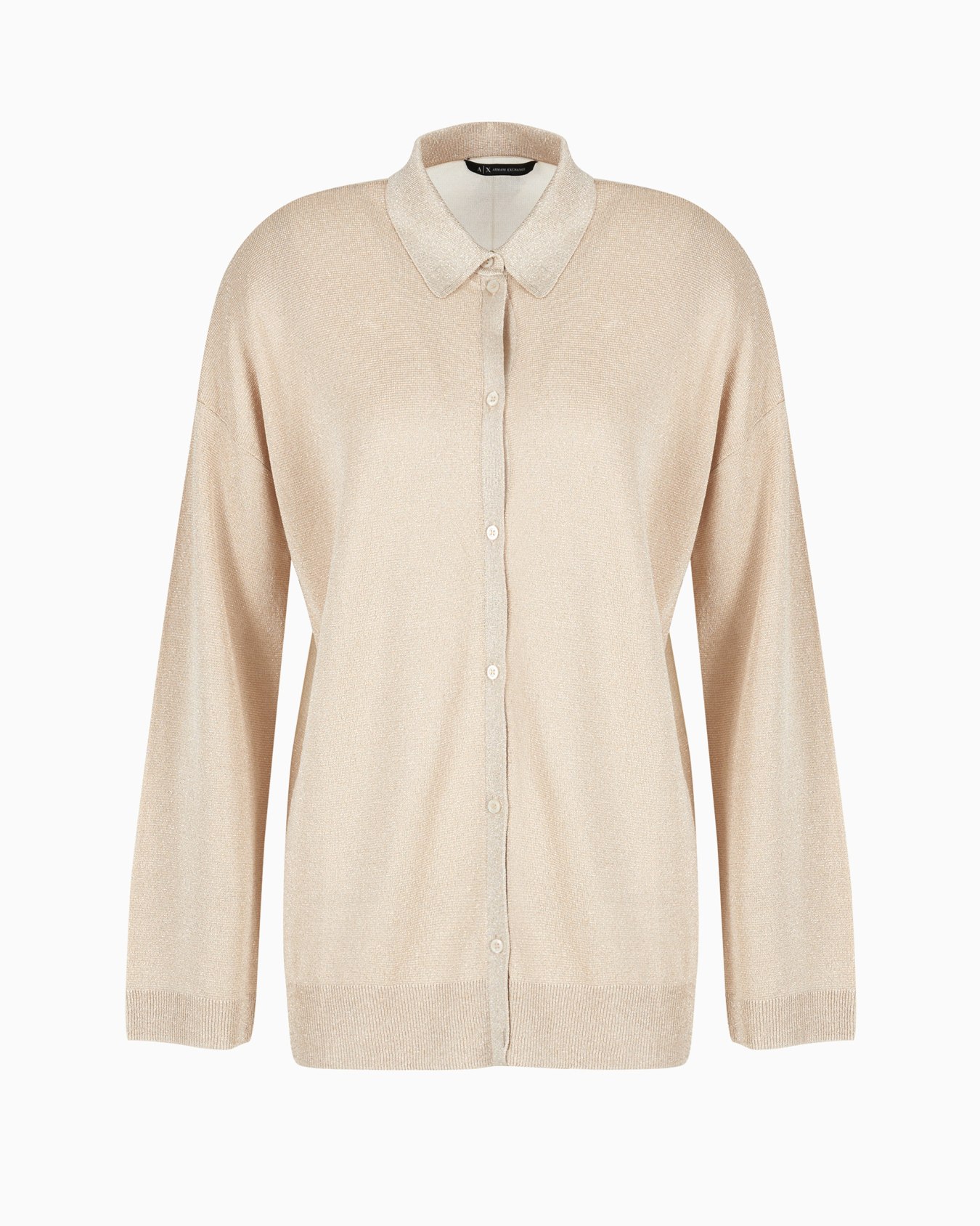 Fine knit cardigan with lurex yarn Diapositiva 0