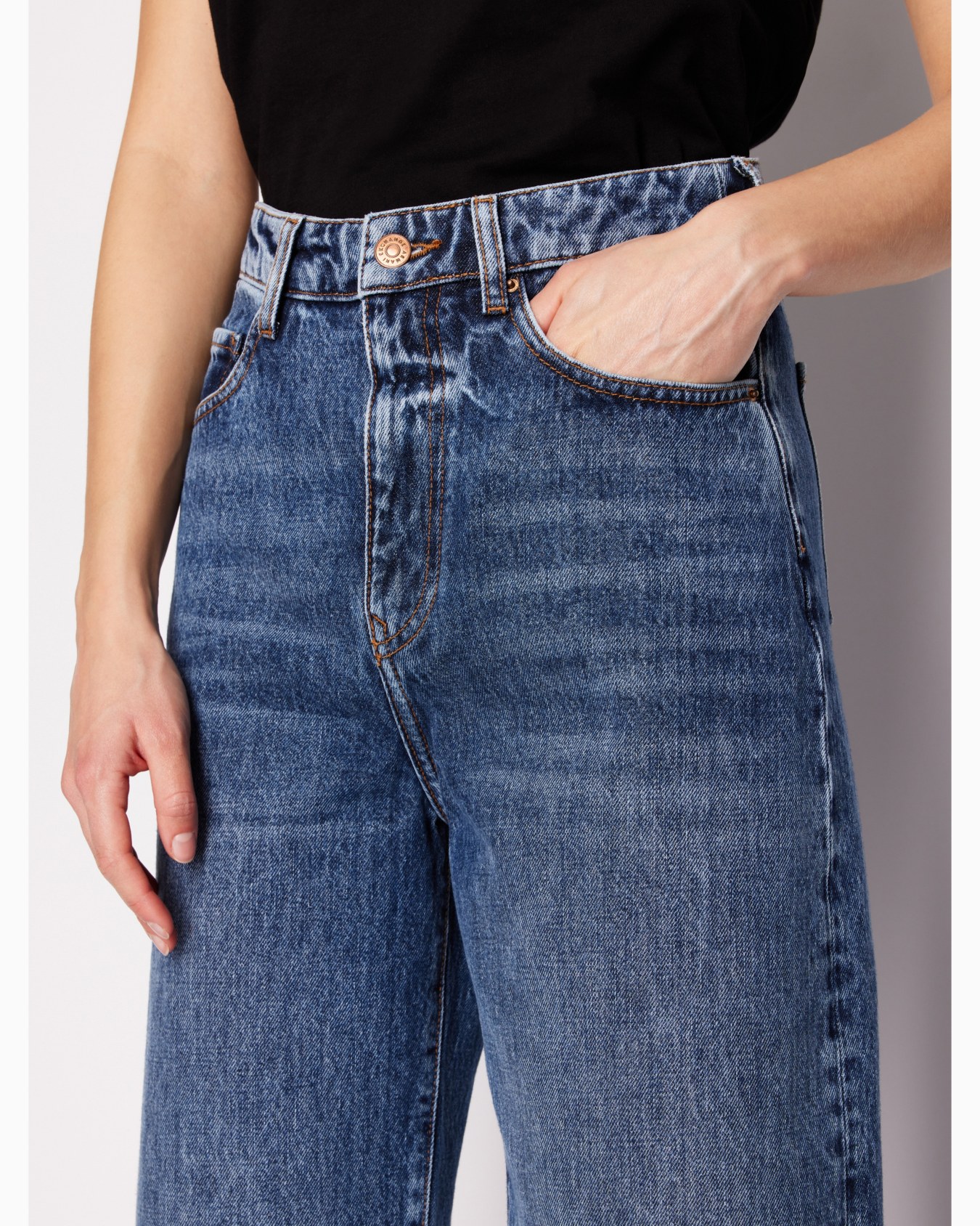 Relaxed Fit Jeans in Indigo Rigid Cotton Denim Diapositiva 4