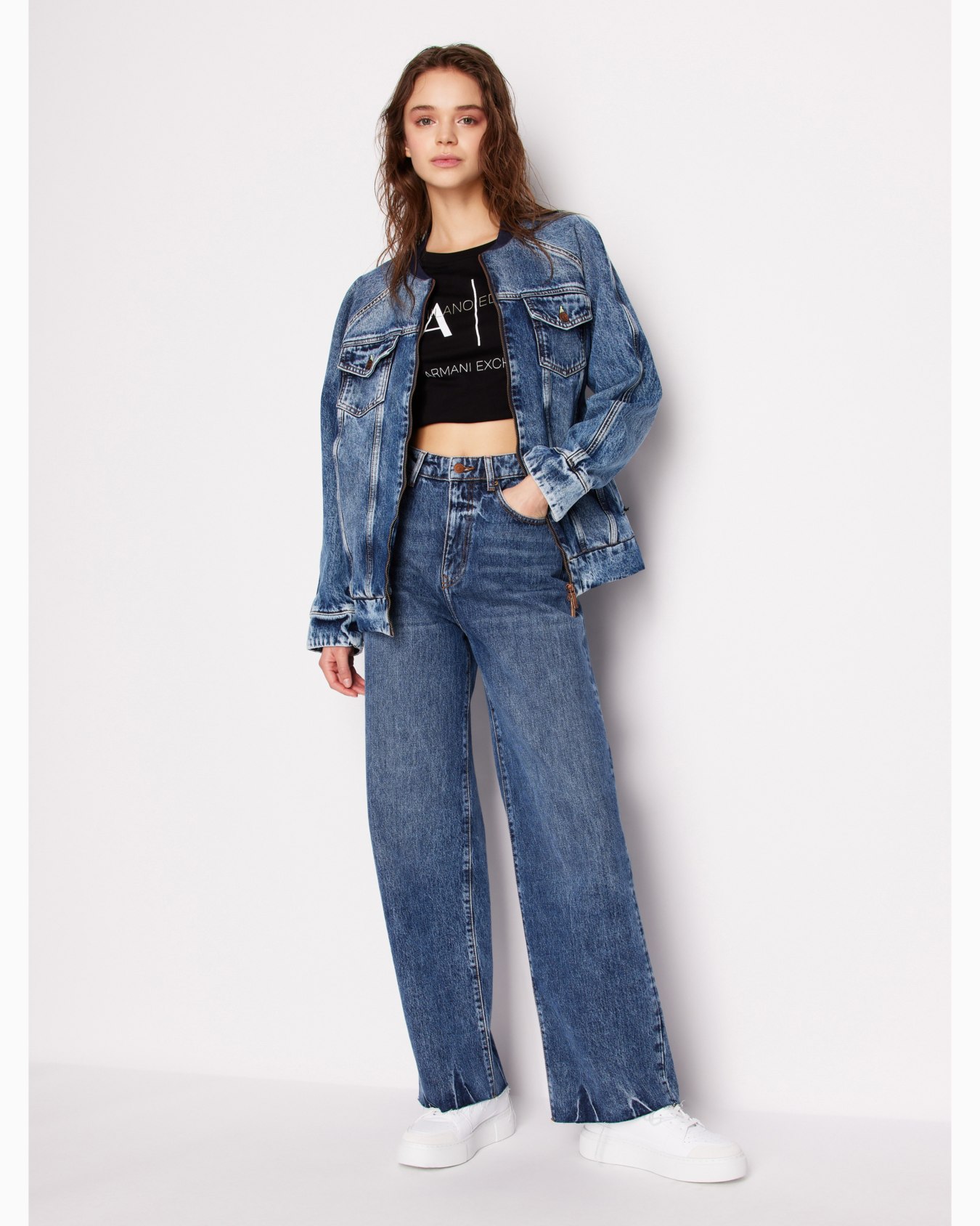 Relaxed Fit Jeans in Indigo Rigid Cotton Denim Diapositiva 3