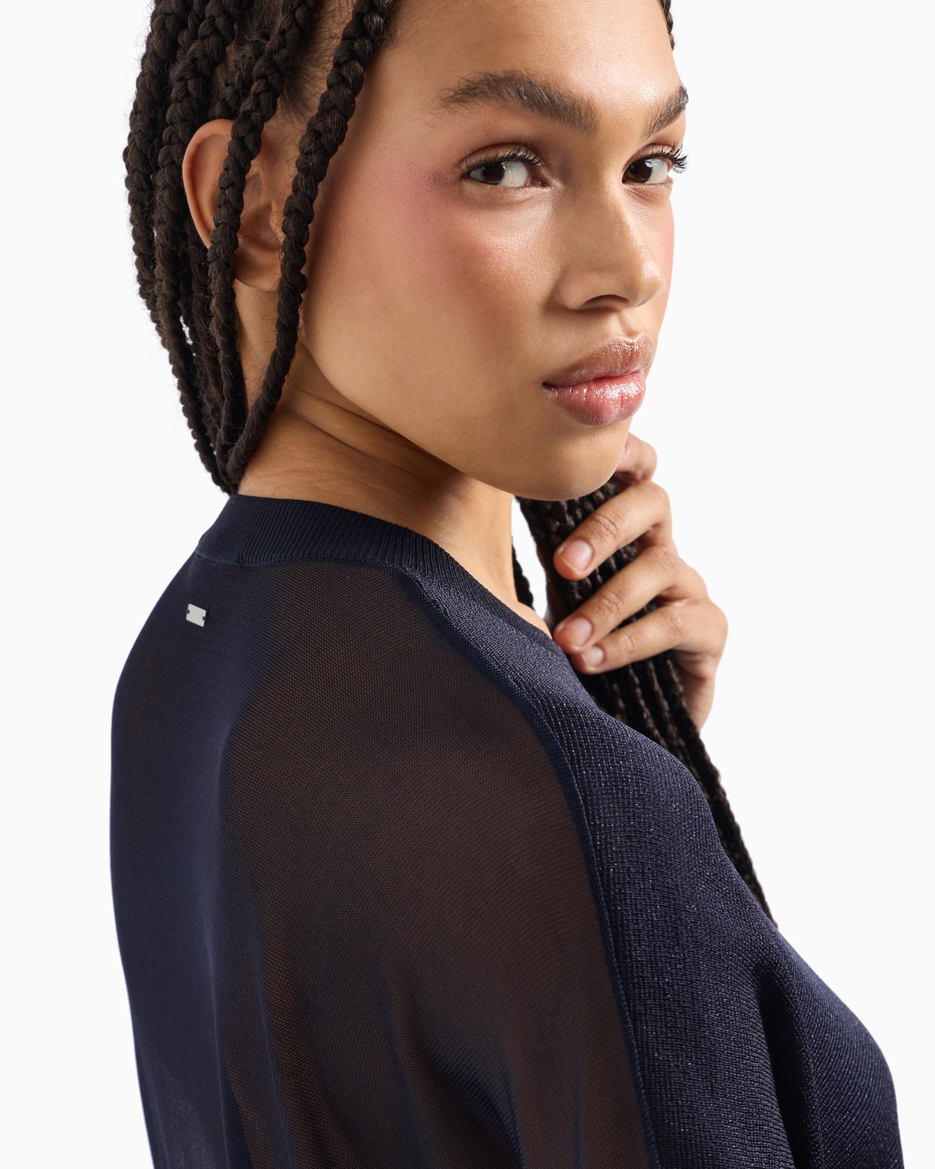 Thin sweater in lurex yarn Diapositiva 4