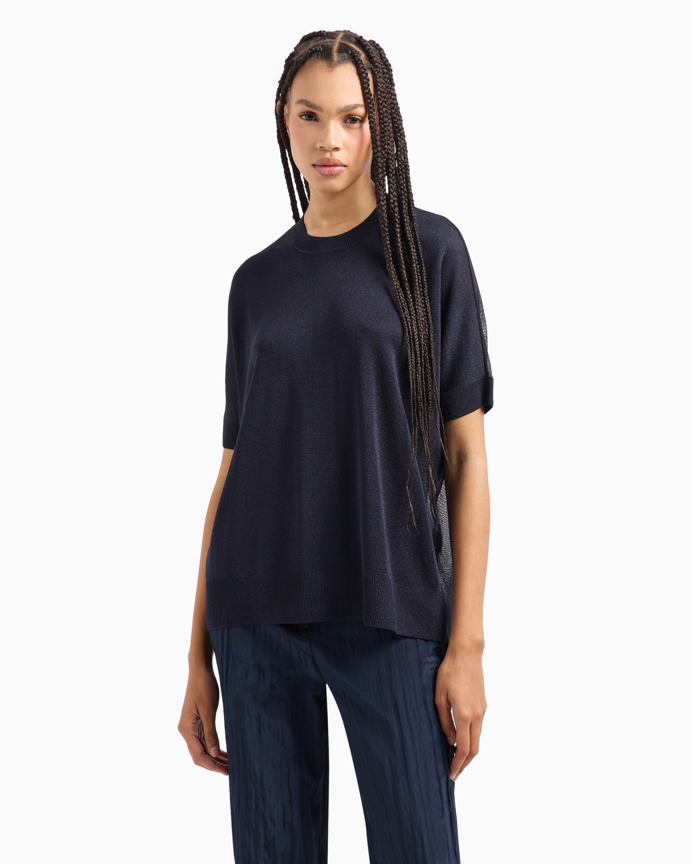 Thin sweater in lurex yarn Diapositiva 1
