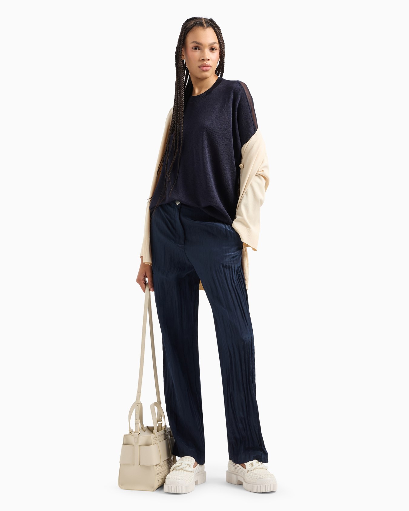 Thin sweater in lurex yarn Diapositiva 3