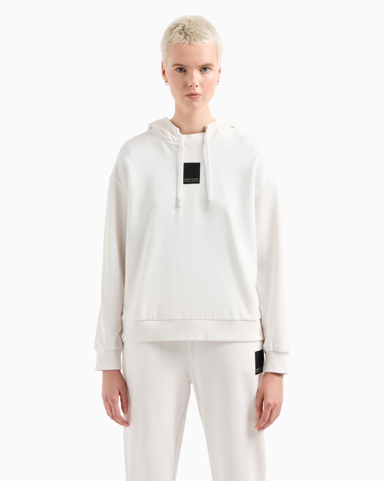 Stretch fabric zip-up hoodie Slide 1