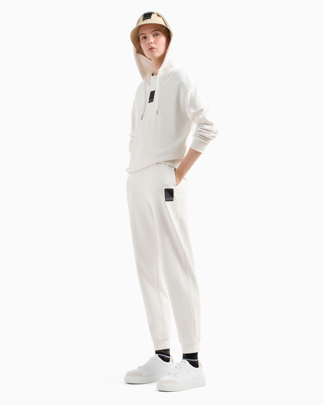 Stretch fabric zip-up hoodie Slide 3
