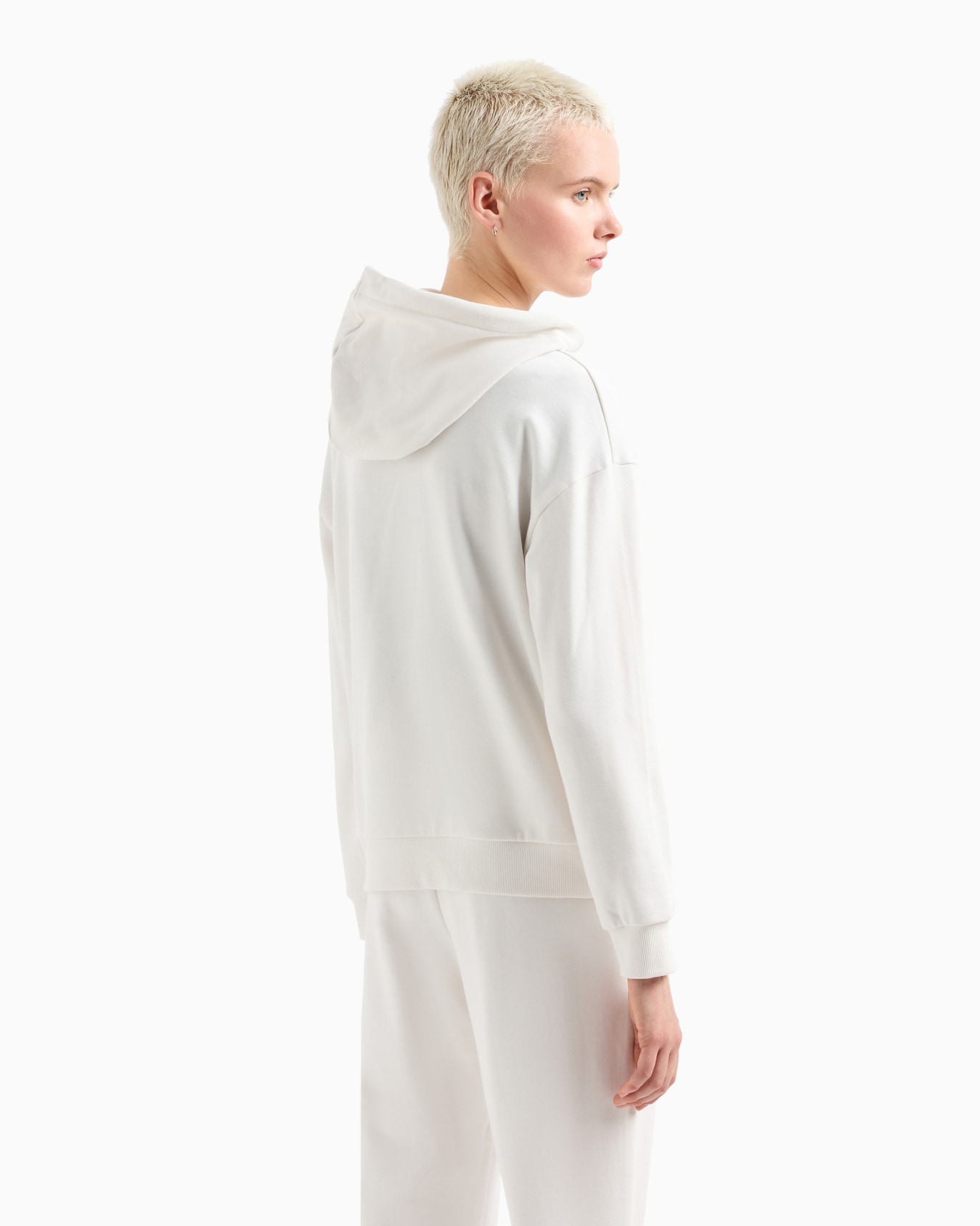 Stretch fabric zip-up hoodie Slide 2