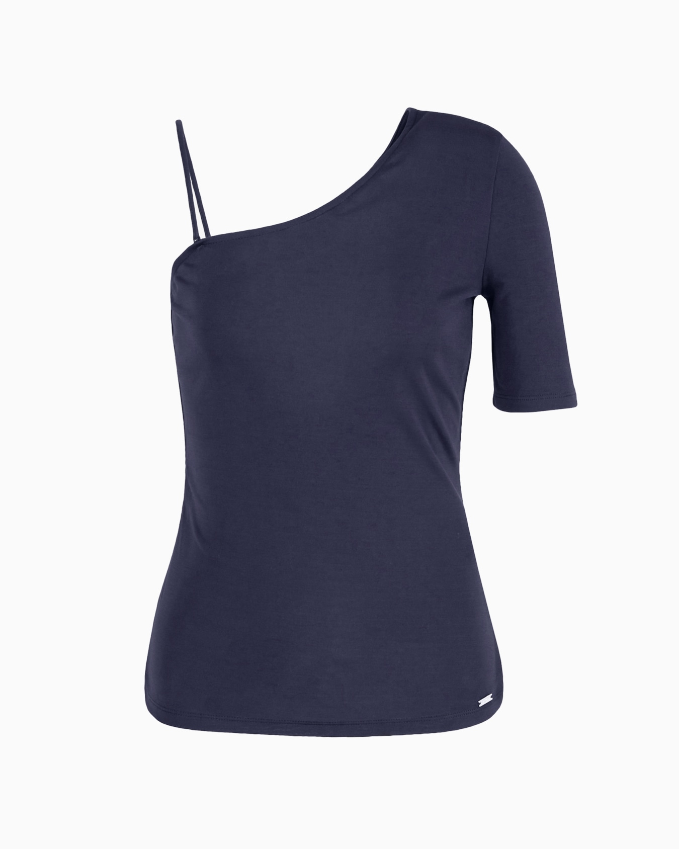 One-shoulder top in draped matte jersey Diapositiva 0