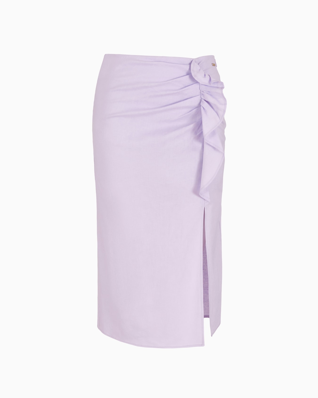Midi skirt with slit and ruffles Diapositiva 0