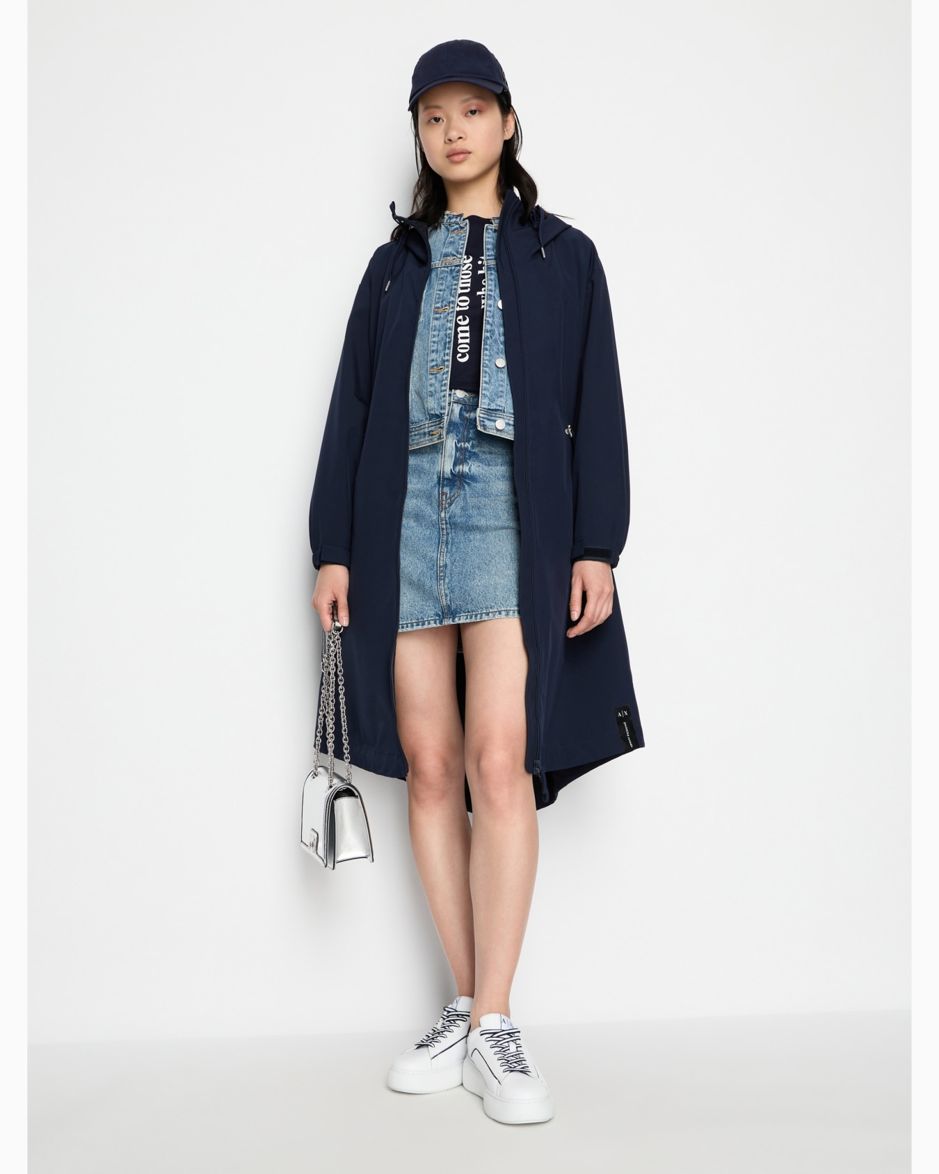 Indigo denim mini skirt Diapositiva 3