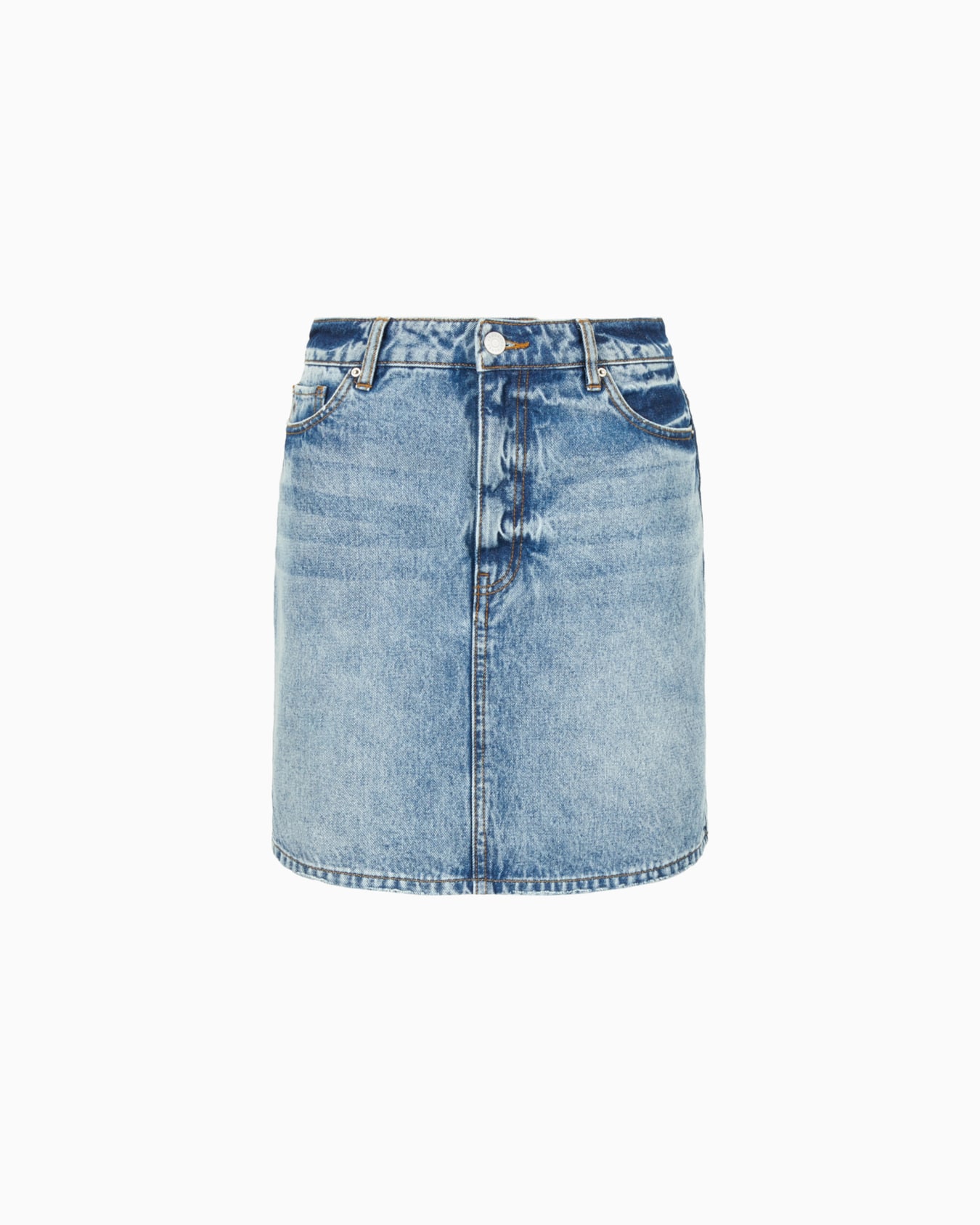 Indigo denim mini skirt Diapositiva 0